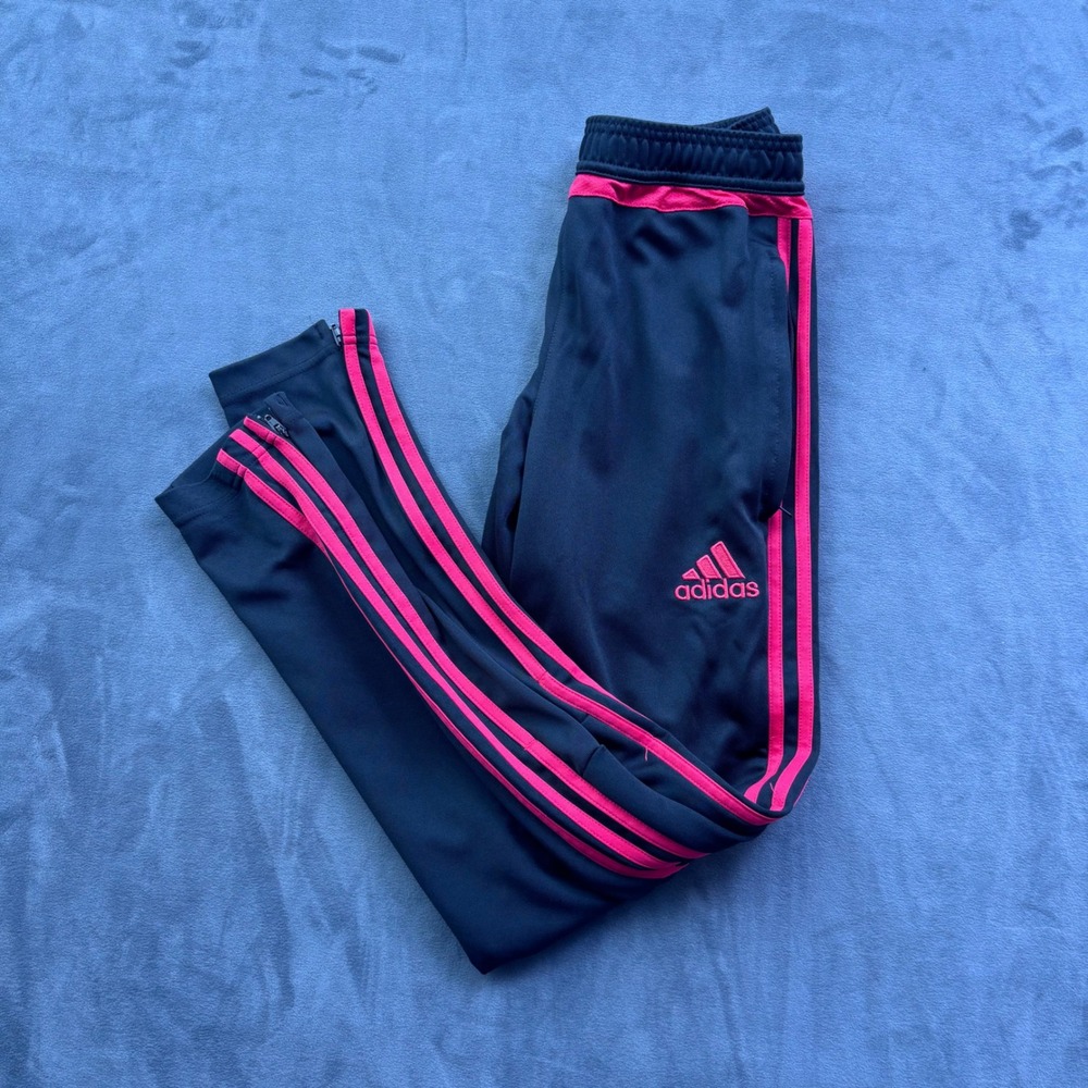 Adidas Climacool Soccer Training Pants Black Pink Stripes Mens Small Joggers